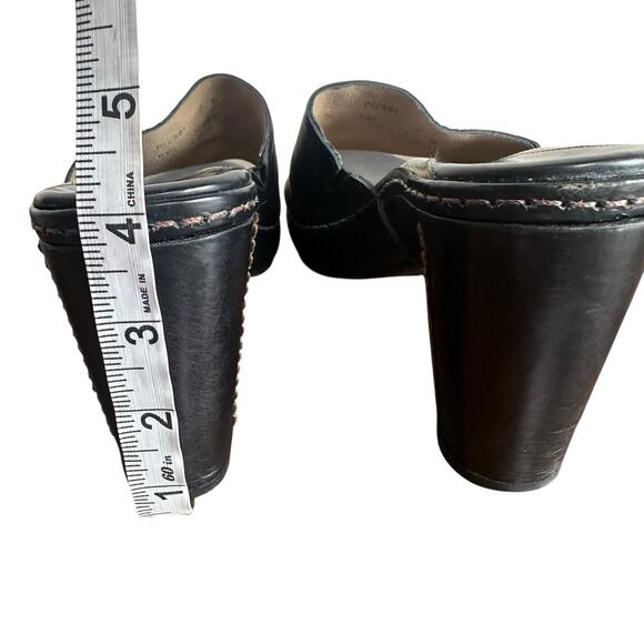 Cole Haan Country Women’s Black Leather Open Toe Chunky High Heel Mule Size 7 - Picture 6 of 10